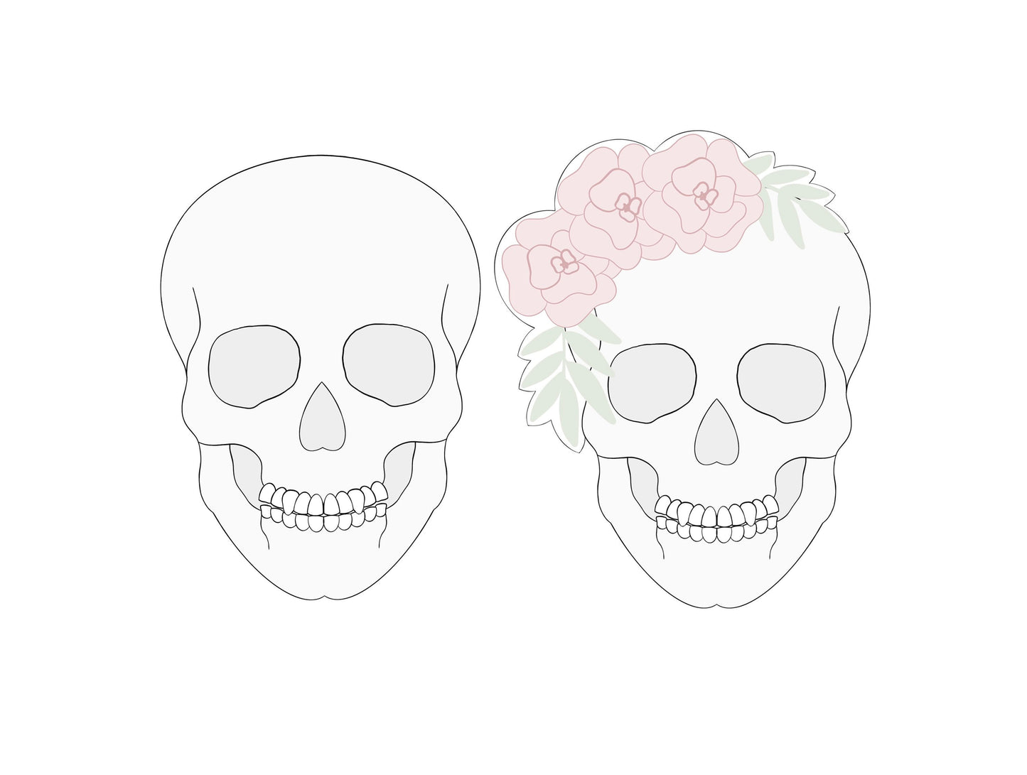 Skull and Skull with Florals Cookie Cutters