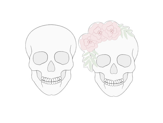 Skull and Skull with Florals Cookie Cutters