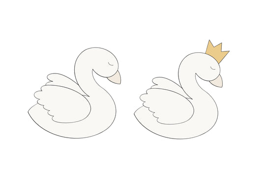 Swan with or without Crown Cookie Cutters