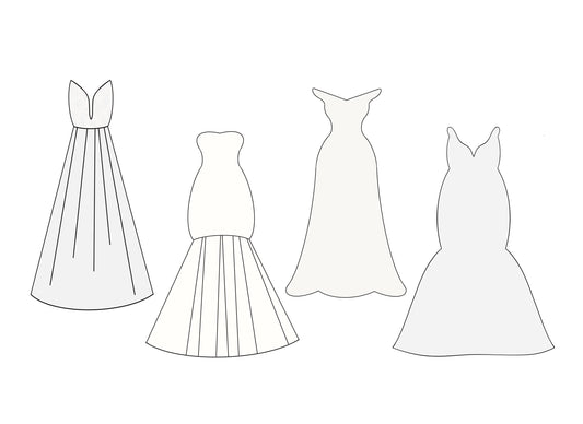 Wedding Dress 1, 2, 3, or 4 Cookie Cutters