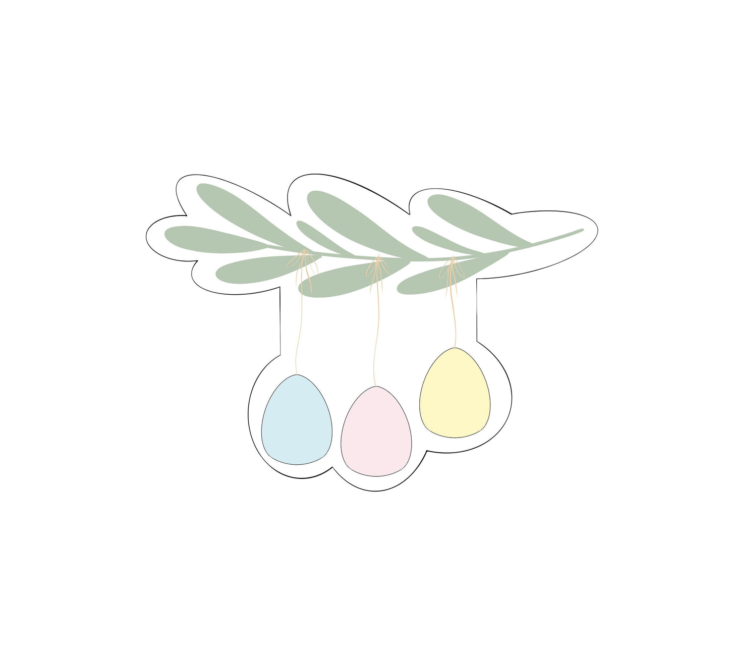Garland with Hanging Ornaments or Easter Garland with Hanging Eggs Cookie Cutter