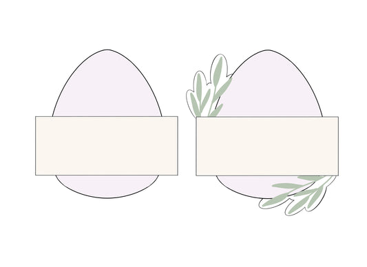 Egg with Banner or Egg with Banner and Greenery Cookie Cutter