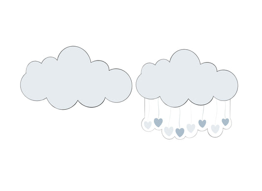 Cloud or Cloud with Rain Cookie Cutter