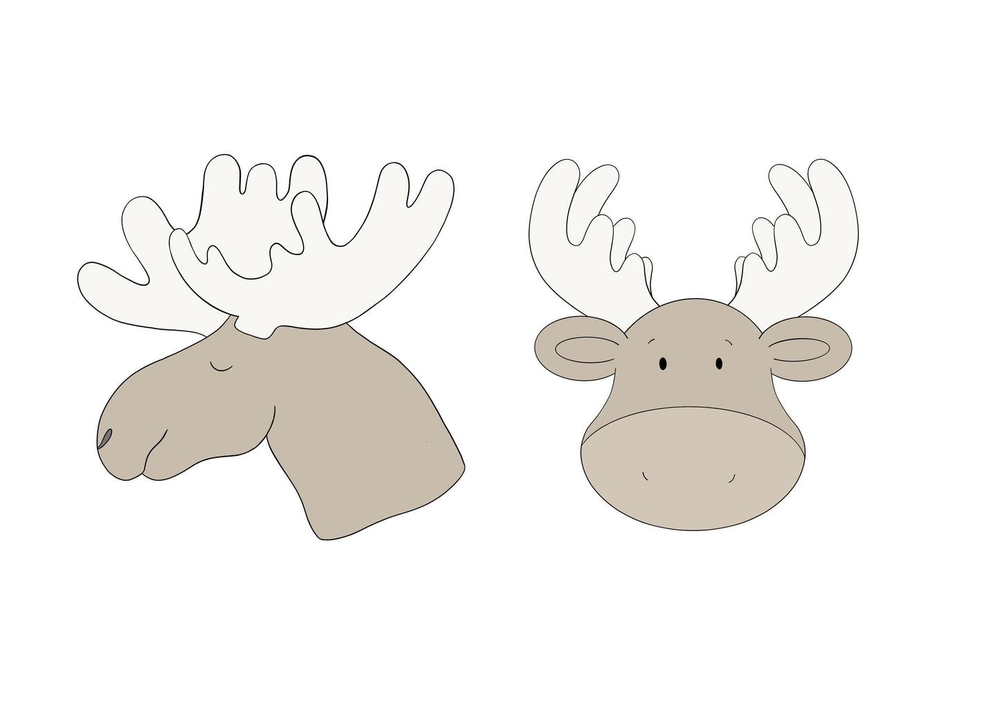 Side Facing Moose Head or Forward Facing Moose Head Cookie Cutters