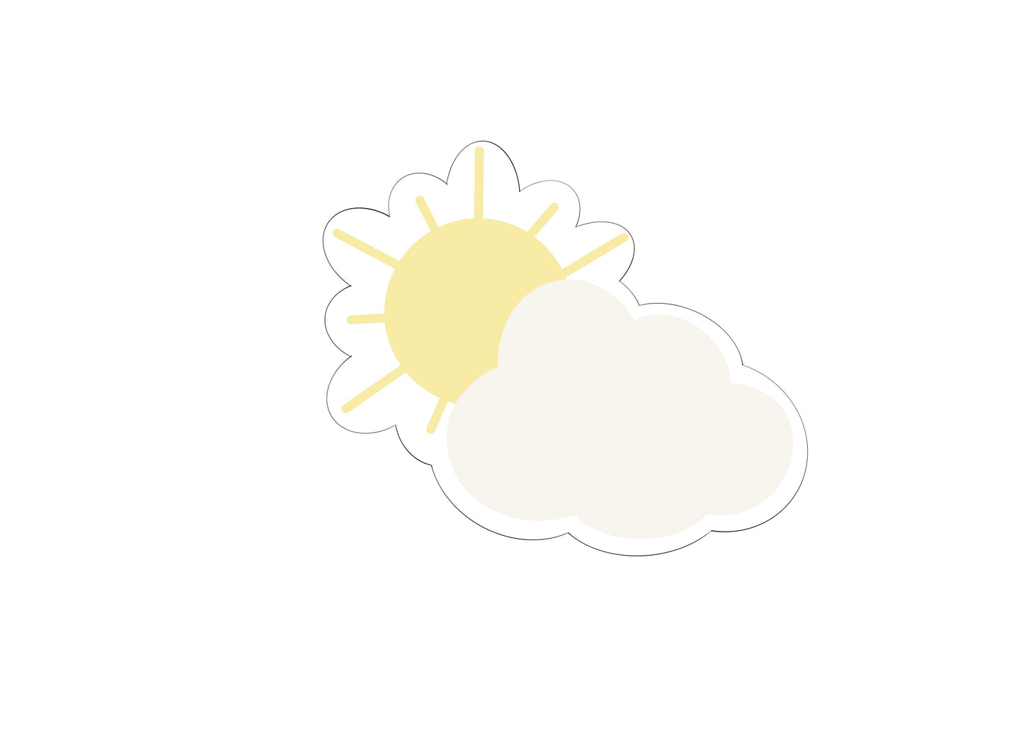 Cloud with Sun Cookie Cutter