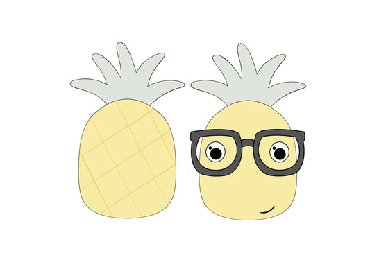 Pineapple 2 with or without Glasses Cookie Cutters