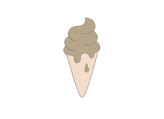 Swirly Ice Cream Cone Cookie Cutter