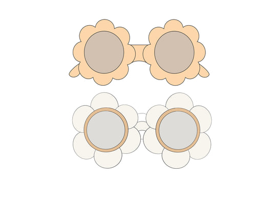 Flower Sunnies 1 or 2 Cookie Cutters